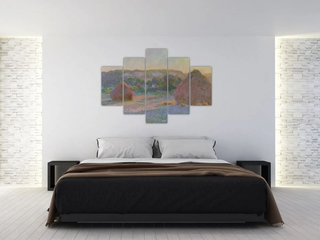 Tablou - Claude Monet, Stacks of Wheat (End of Summer) , reproducere (150x105 cm)