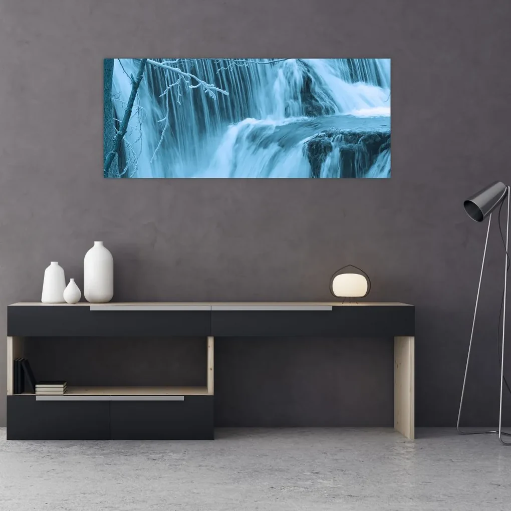 Tablou - cascadele închețate (120x50 cm), în 40 de alte dimensiuni noi