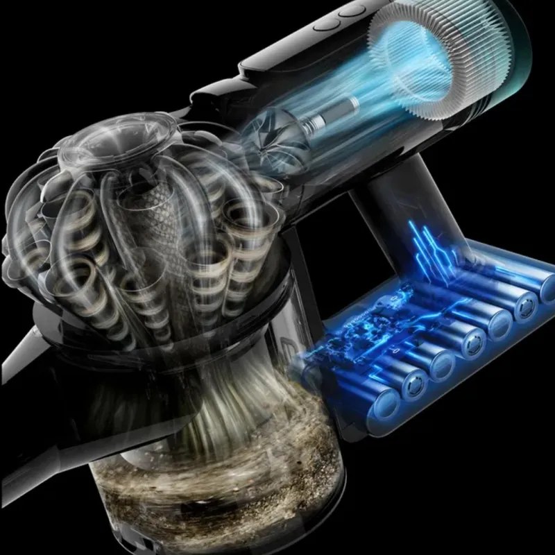Aspirator vertical Dyson V10 Konical Moulded 419634-01, 150AW, 0,5 l, 60 min, 110 000 rpm, 3 moduri, HEPA, Golire igienica, Fara incurcaturi, Negru