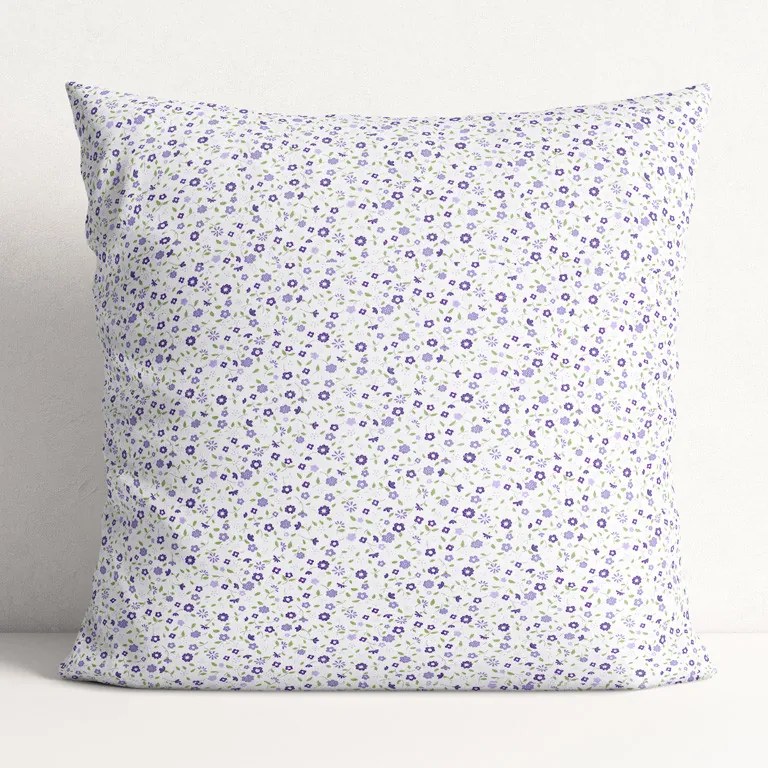 Goldea față de pernă din 100% bumbac - flori mici violet 45 x 45 cm