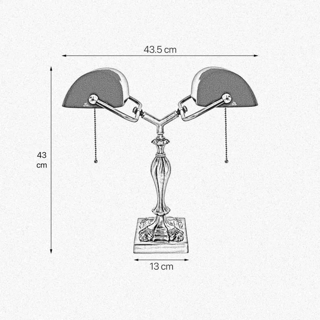 Lampa de birou din alama design clasic Double Banker's