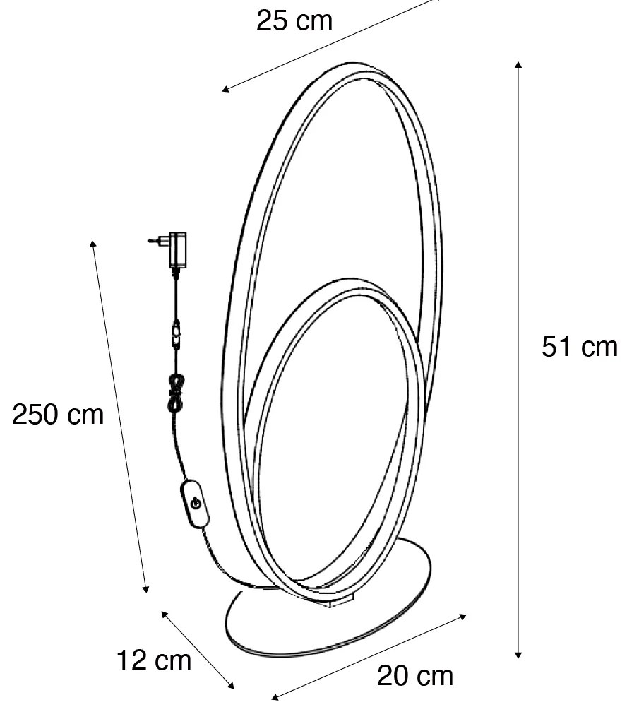 Lampă de masă de design bej, incl. LED, cu 3 trepte de intensitate luminoasă - Boomerang