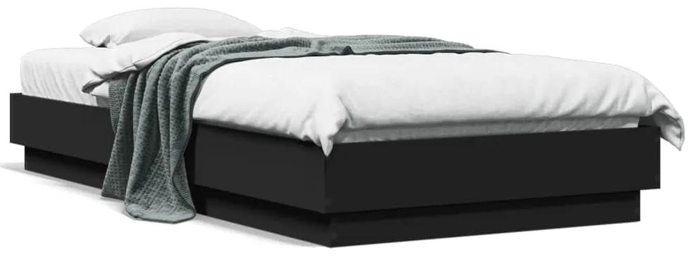 839547 vidaXL Cadru de pat cu lumini LED, negru, 75x190 cm