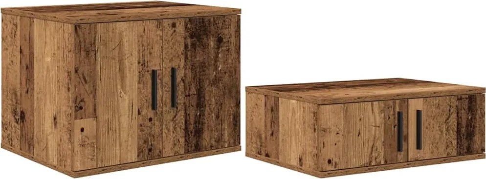 vidaXL Dulap de depozitare 2 pcs Lemn vechi 127 x 41 x 40 cm