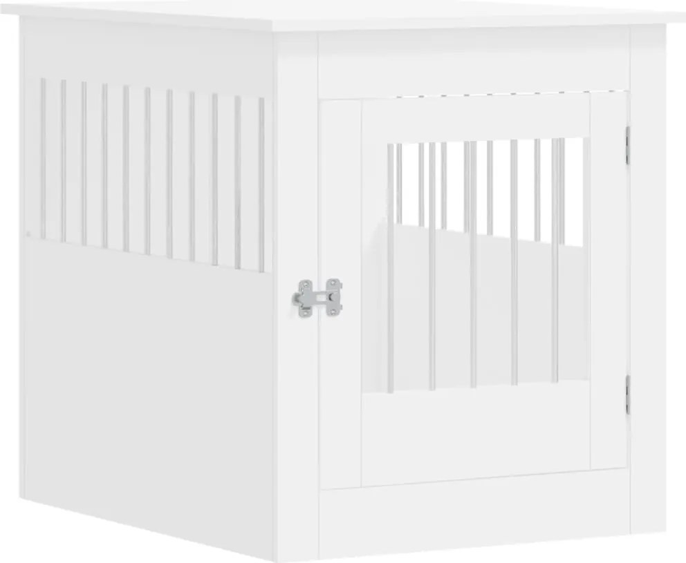 vidaXL Ladă pentru câini, alb, 64,5x80x71 cm, lemn compozit