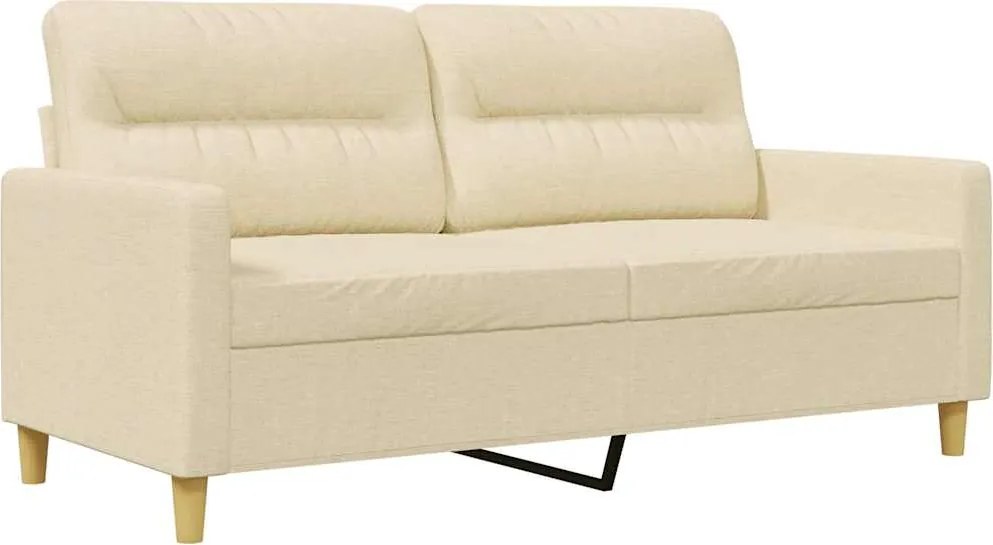 vidaXL Canapea cu 2 locuri, crem, 140 cm, material textil