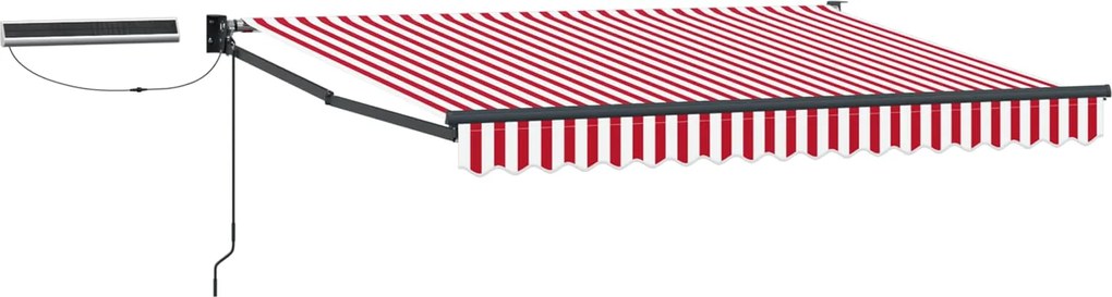 vidaXL Cort electric retractabil Roșu și Alb 3,5 x 2,5 m