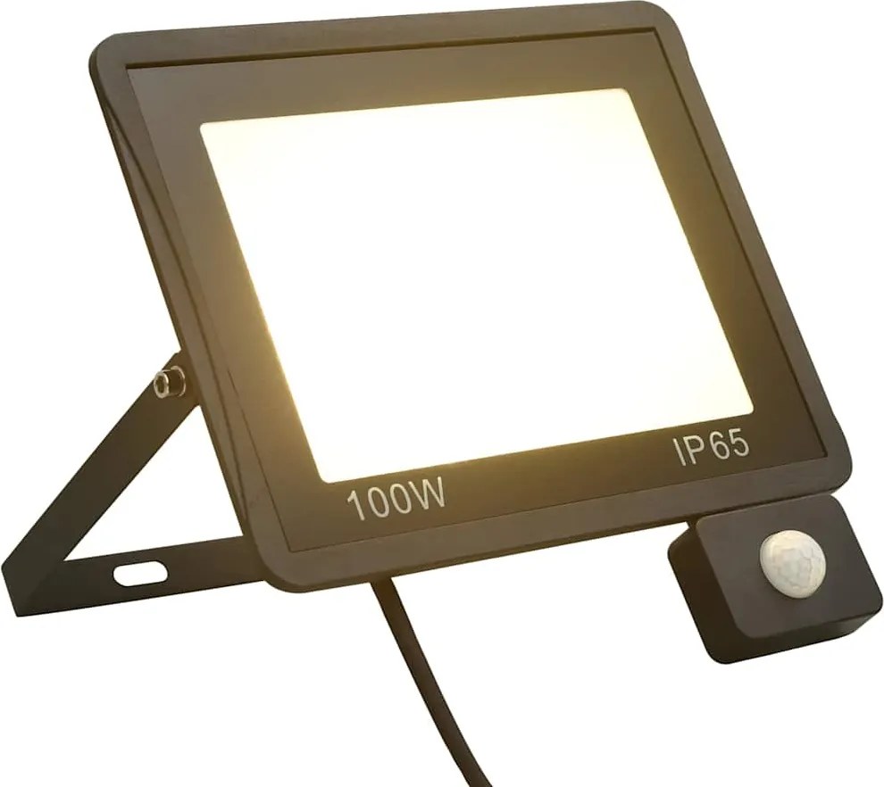 vidaXL Proiector LED cu senzor, 100 W, alb cald