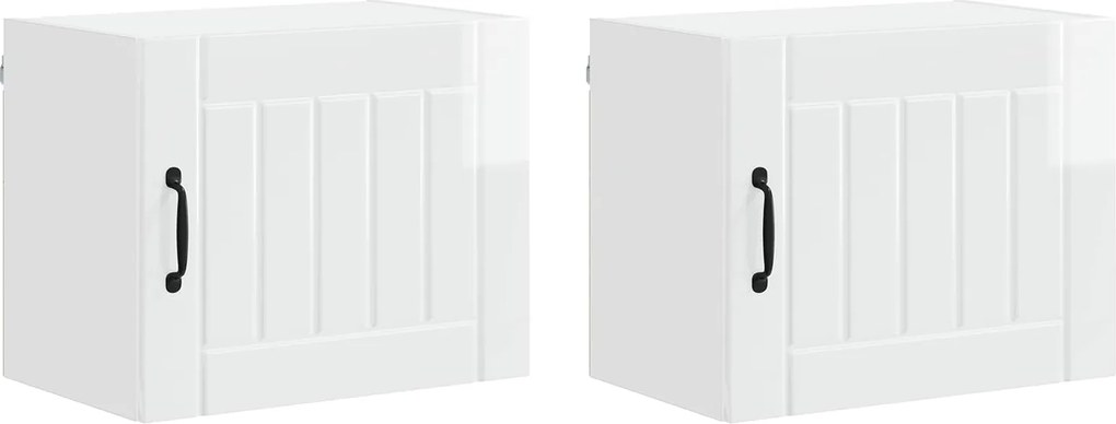 vidaXL Dulap de bucătărie 2 pcs Alb lucios 50 x 31 x 40 cm