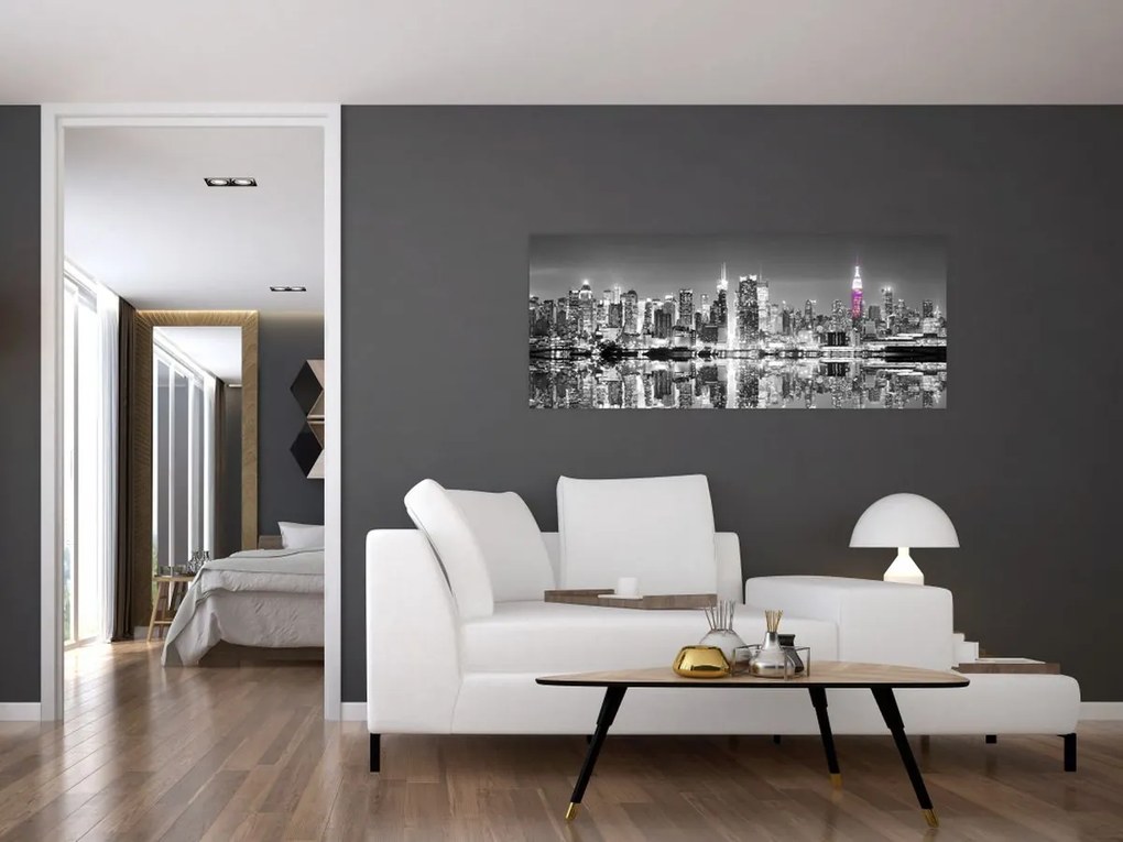 Tablou - New York și zgârie-norii mov (120x50 cm)