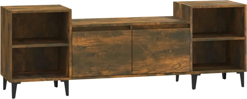 vidaXL Comodă TV, stejar fumuriu, 160x35x55 cm, lemn prelucrat