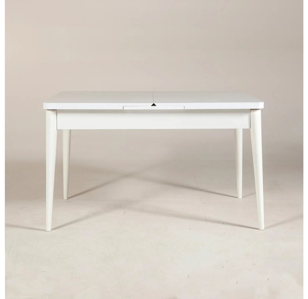 Masă de sufragerie extensibilă Nidupo 1 (alb) (pentru 4-6 persoane). 1093740
