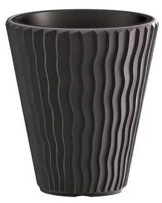 Ghiveci decorativ de flori, rotund, antracit, 18 37 L, 39x43.6 cm, Sandy