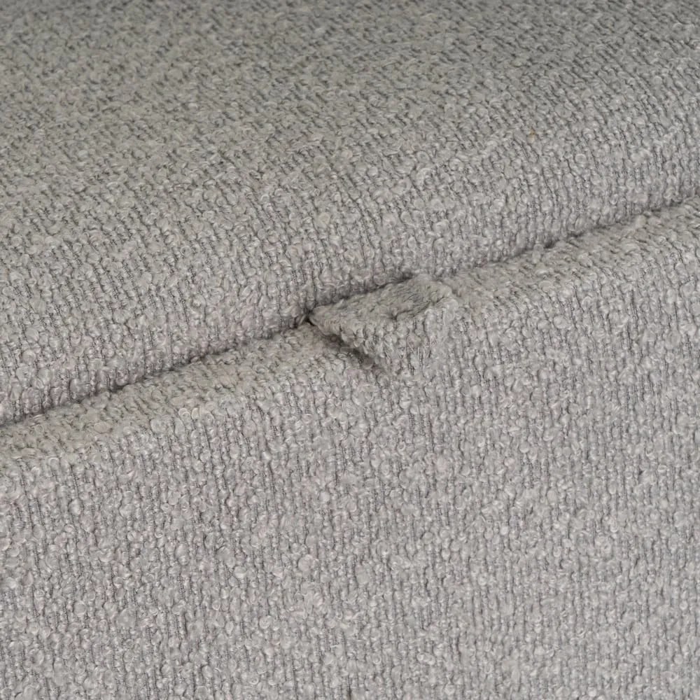 Taburet gri deschis cu tapițerie din țesătură bouclé – Casa Selección