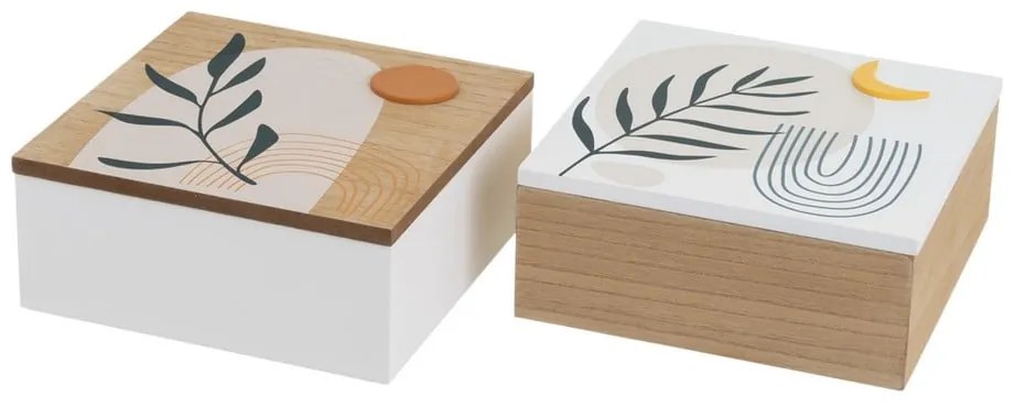 Cutii de depozitare 2 buc. cu capac, decorative ø 20x8,5 cm – Casa Selección