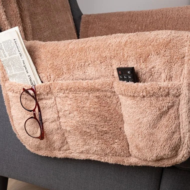 decoDoma Cuverturi de lux cu BLĂNIŢĂ fotoliu - şezut 57 cm