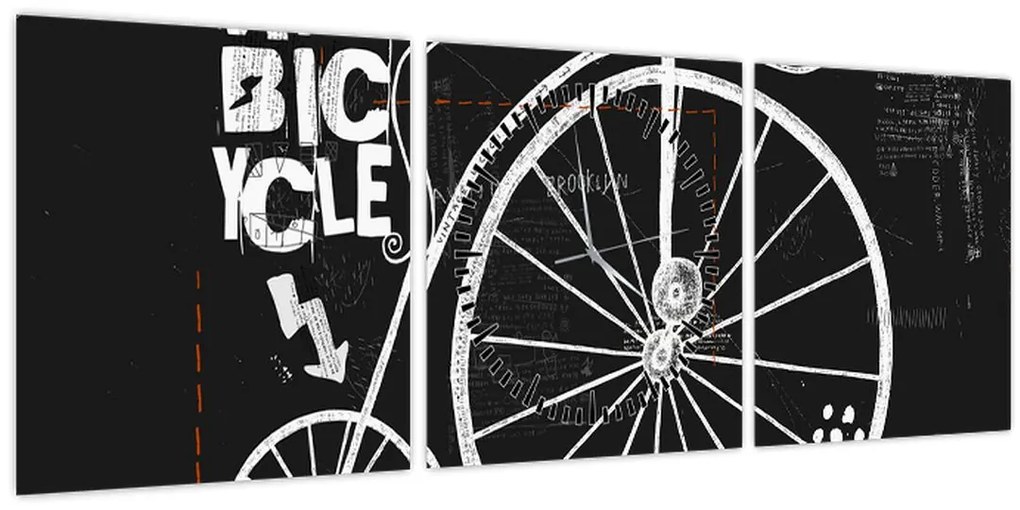 Tablou - Velociped (cu ceas) (90x30 cm)