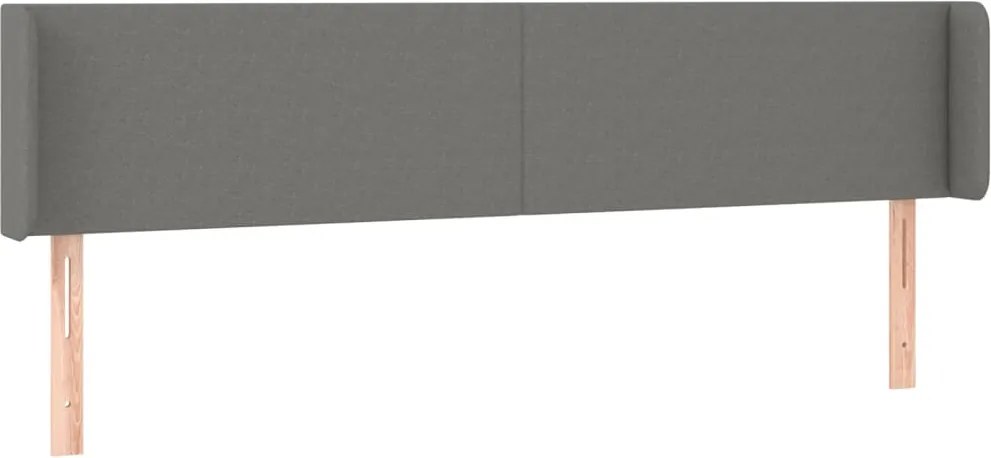 vidaXL Tăblie de pat cu aripioare gri închis 163x16x78/88 cm textil