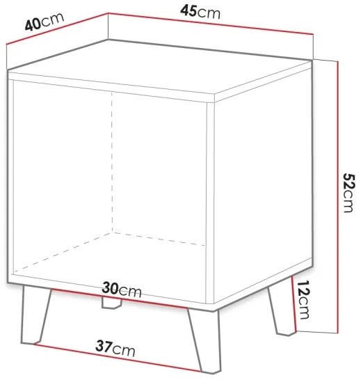 SET 2x noptieră VAMOS 52x45 cm stejar wotan