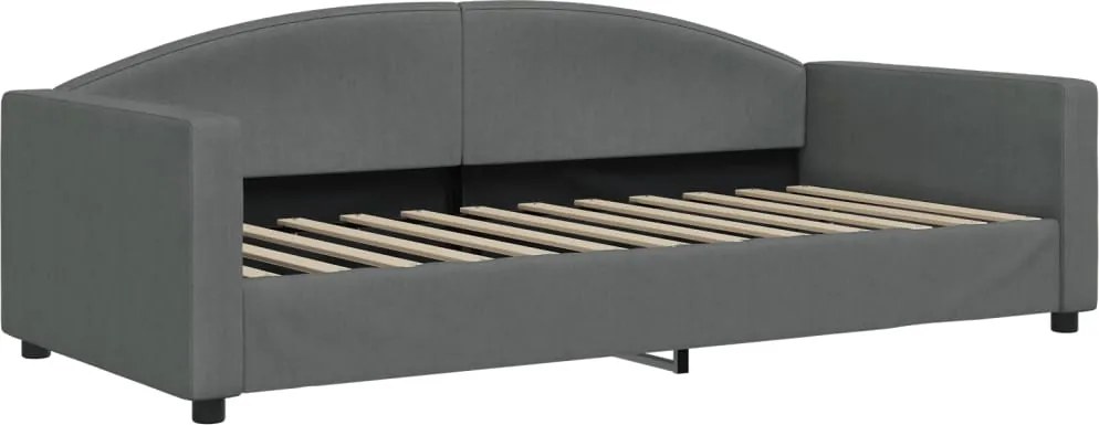 vidaXL Pat de zi, gri închis, 90x200 cm, material textil