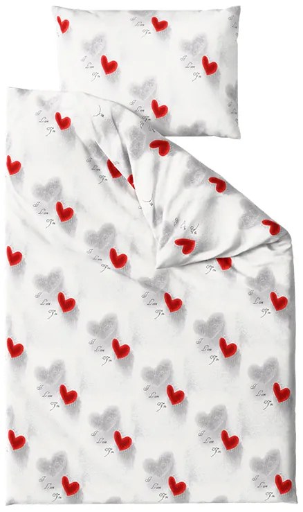 Lenjerie de pat din microfibra HEARTIZIA svetle gri Dimensiune lenjerie de pat: 2 buc 70 x 90 cm | 200 x 220 cm