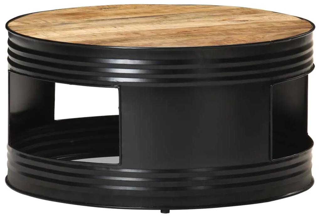 321931 vidaXL Măsuță de cafea, negru, 68x68x36 cm, lemn masiv brut de mango