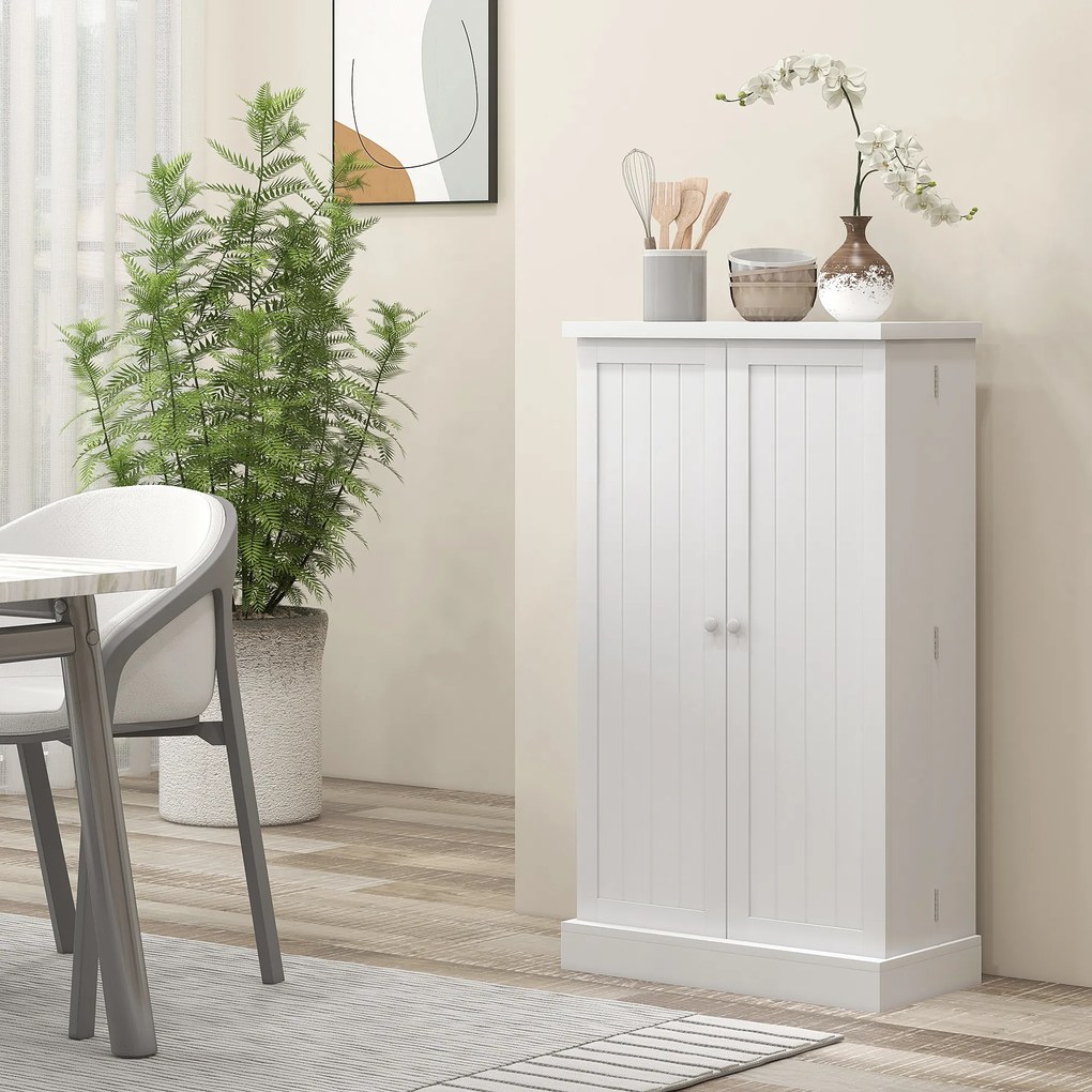 HOMCOM Dulap de Bucătărie Depozitare Independent 60x30x104cm, Alb | Aosom Romania