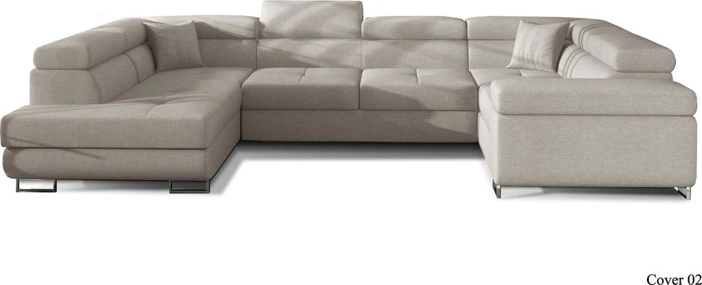 Colțar lemn masiv Formă U Extensibil Lety 340x202cm Personalizabil - Monolith 84 + Monolith 97, Stânga