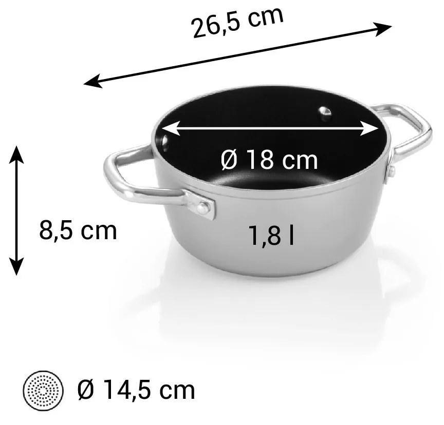 Tescoma Casserole GrandCHEF+ diametru 18 cm, 1,8 l, diam. 18 cm