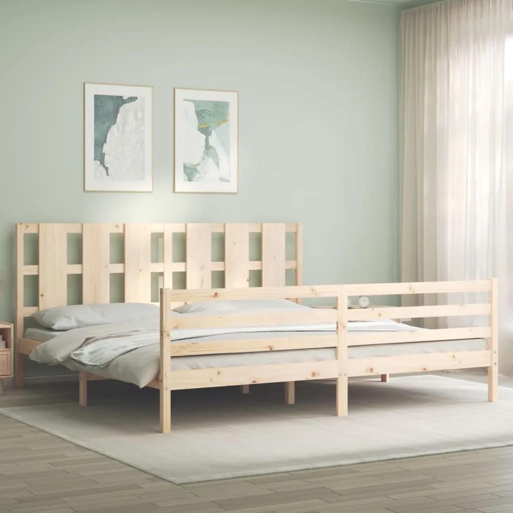 3194131 vidaXL Cadru de pat cu tăblie Super King Size, lemn masiv