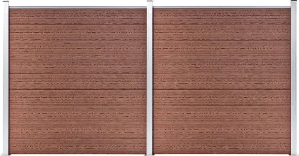 vidaXL Gard de grădină, maro, 353 x 186 cm, WPC