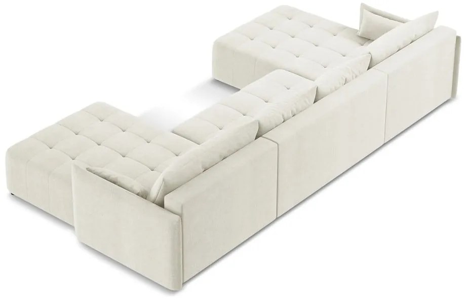 Colțar bej extensibil/cu spațiu de depozitare (în formă de "U") Moku – Makamii