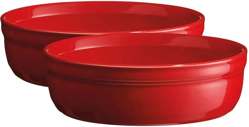 Set 2 forme de copt din ceramică crème brûlée Emile Henry, roșu