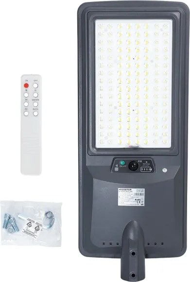 Aigostar - Lampă stradală solară LED cu senzor/400W/3,2V 4800mAh + telecomandă