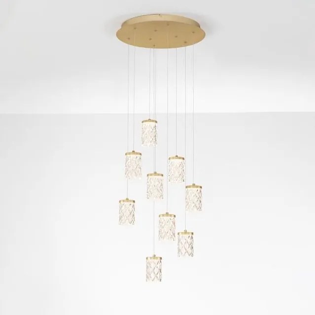 Lustra aurie cu 9 pendule LED PHOS
