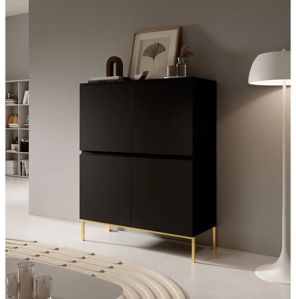 Dulap Bennasi B1  (negru + auriu). 1098847