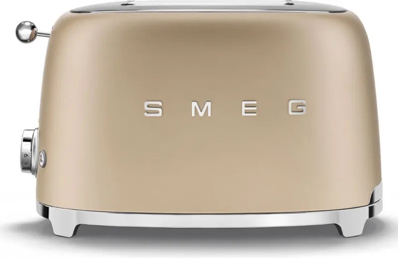Prаjitor de pаine SMEG 50's Style TSF01CHMEU, 950 W, 2 felii, 6 trepte, Tava pentru firimituri, Cablu integrat, Otel inoxidabil, Sampanie