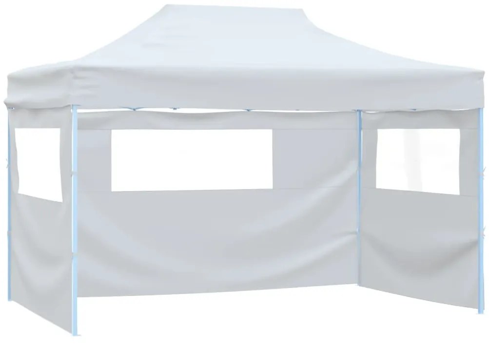 vidaXL Cort de petrecere pliabil cu 3 pereți laterali, alb, 280x410x315 cm, oțel