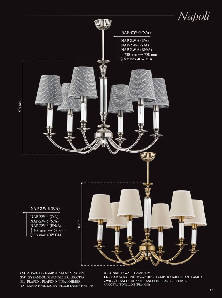 Veioza eleganta design clasic NAPOLI