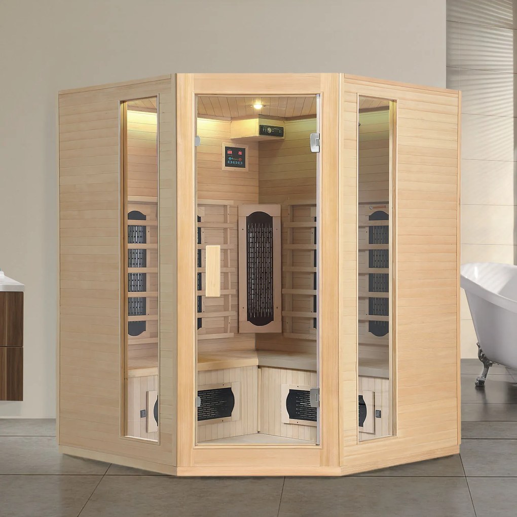 Infračervená sauna/tepelná kabína Nyborg E150K s keramikou, panelovým radiátorom a drevom Hemlock