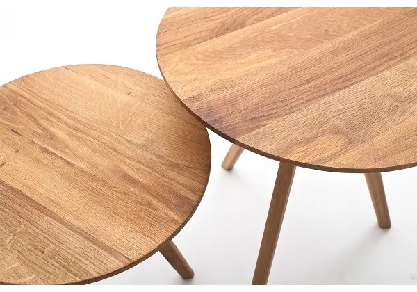 Set de 2 măsuțe de cafea VEYLOR, stejar