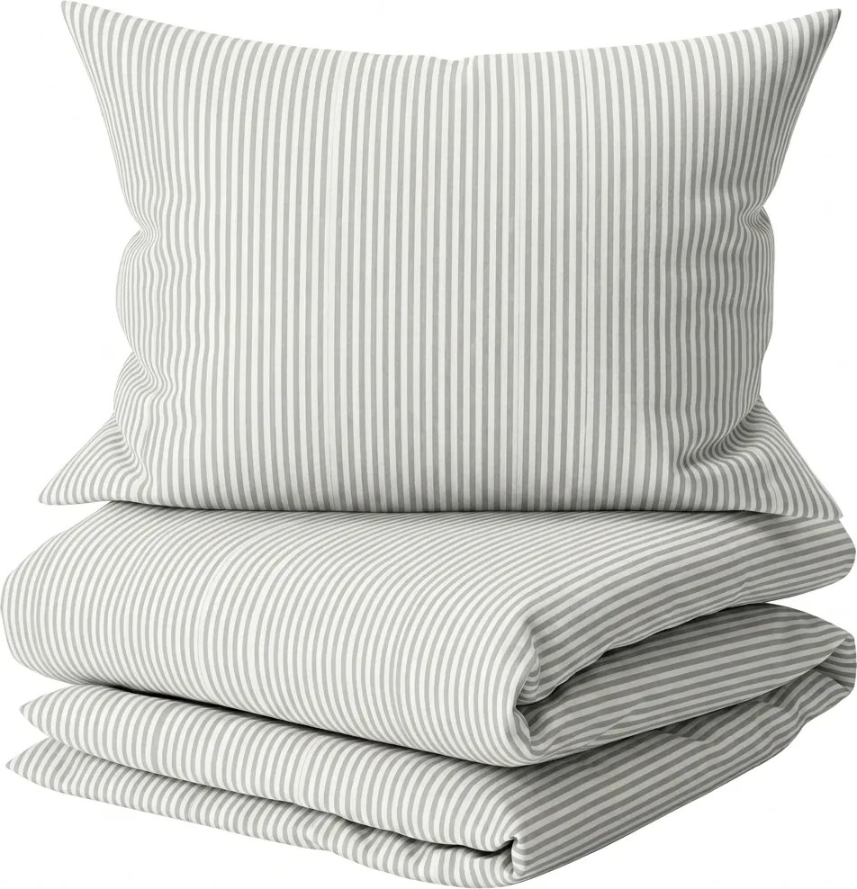 Lenjerie de pat din bumbac SOFT STRIPES gri Dimensiune lenjerie de pat: 70 x 80 cm | 140 x 200 cm