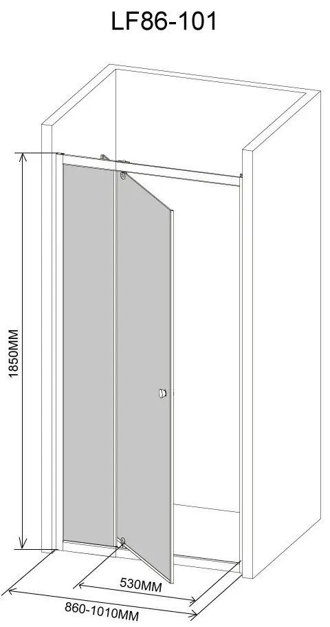 Ușă de duș reglabilă flexibilă 86-101x185 cm