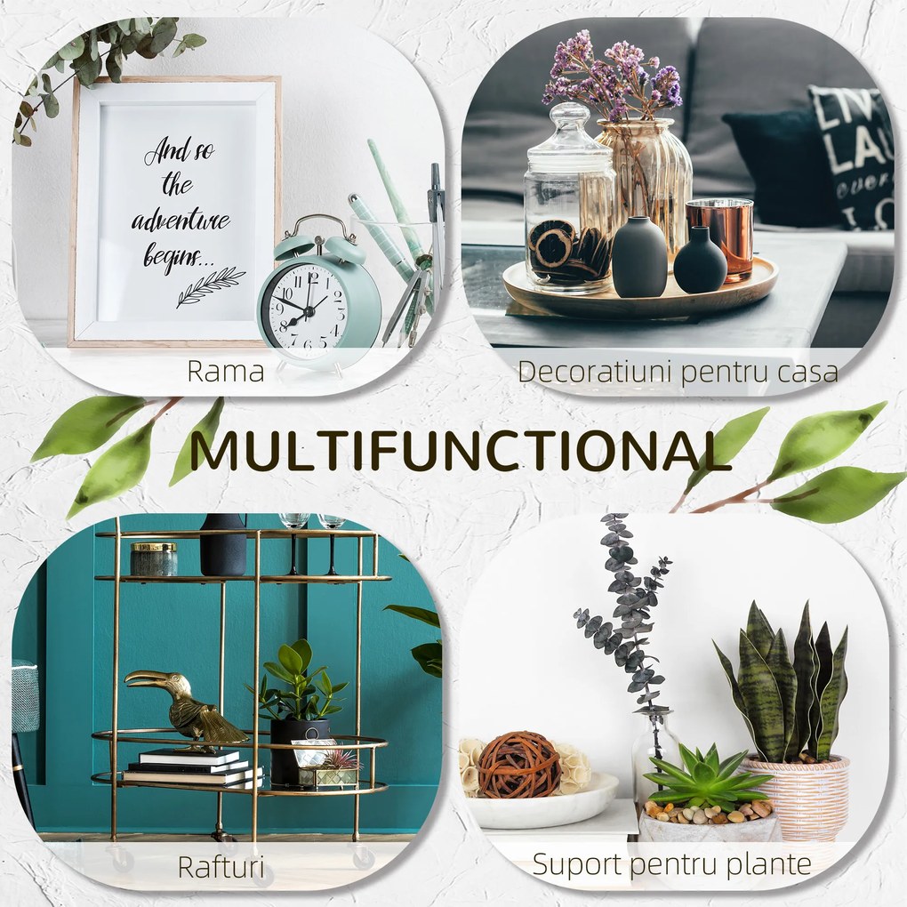 Outsunny Jardiniera din Metal cu 5 Etajere, Suport de flori pentru Interior si Exterior, 53x33x154cm, Alb | Aosom Ro