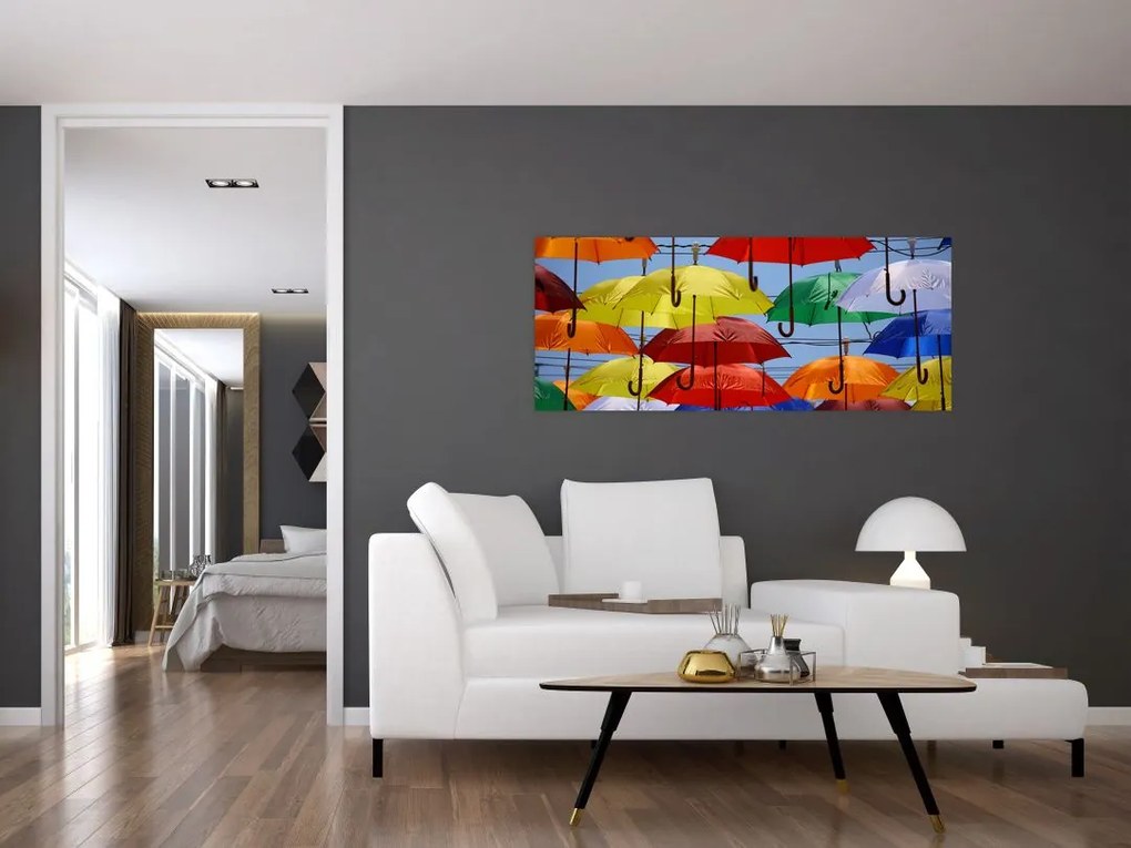 Tablou - Umbrele colorate (120x50 cm)