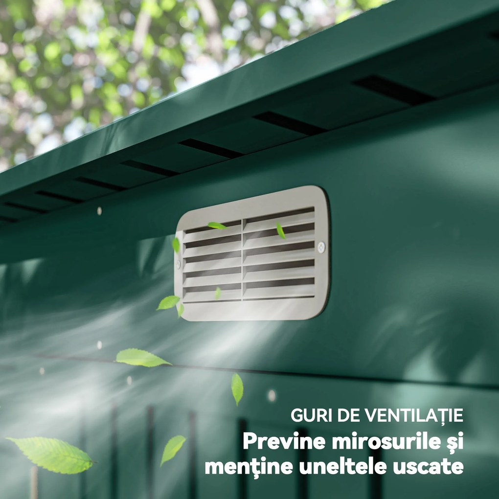 Outsunny Sopron Gradina 8×4 ft – Otel Galvanizat pentru Depozitare | Aosom Romania