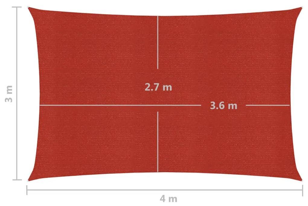 Panza parasolar, rosu, 3 x 4 m, HDPE, 160 g m   Rosu, 3 x 4 m