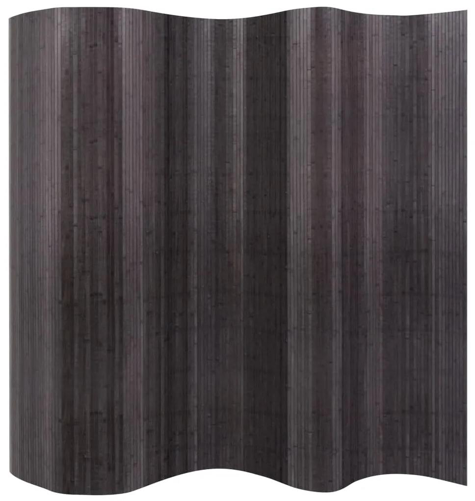 244611 vidaXL Paravan de cameră din bambus, gri, 250 x 165 cm