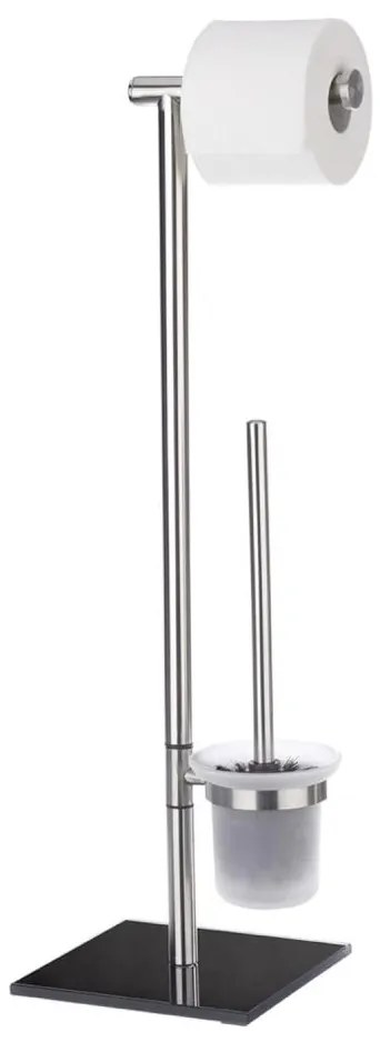 WENKO 20391100 - Perie WC LIMA 23,5 x 69 cm inox/satinat/negru