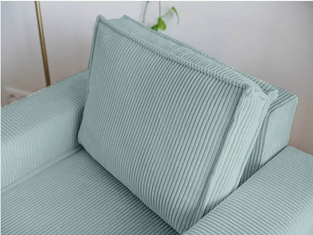 Fotoliu cu taburet SMART SET, albastru deschis